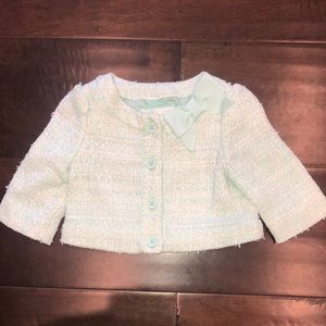 Janie and jack crop jacket mint green 12-18MO
